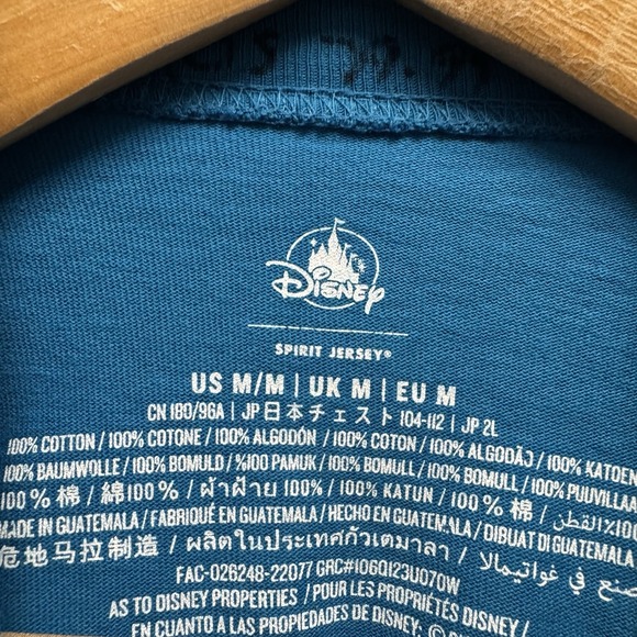 Disney Parks Authentic Adult Medium Teal & Neon Green Puff Paint Spirit Jersey - Picture 3 of 5